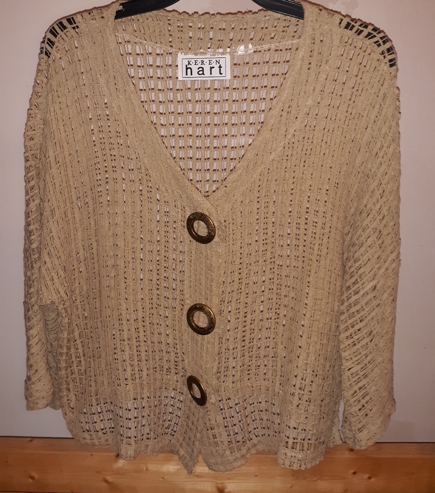 👗4/$15 Karen Hart Button Up Top